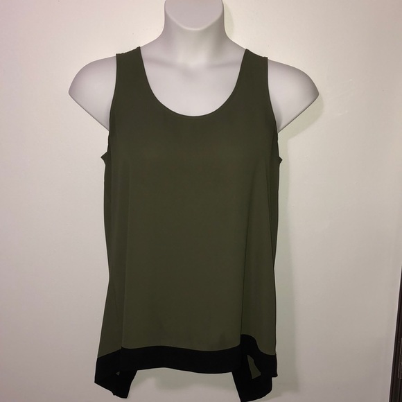 Express Tops - Army green and black dressy work sleeveless top